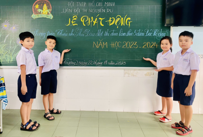 TRƯỜNG TIỂU HỌC NGUYỄN DU PHÁT ĐỘNG PHONG TRÀO “THIẾU NHI THỦ DẦU MỘT THI ĐUA LÀM THEO 5 ĐIỀU BÁC HỒ DẠY”